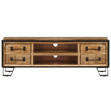 NNEVL TV Cabinet with Drawers 120x30x40 cm Solid Mango Wood
