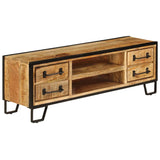 NNEVL TV Cabinet with Drawers 120x30x40 cm Solid Mango Wood
