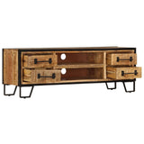 NNEVL TV Cabinet with Drawers 120x30x40 cm Solid Mango Wood