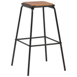 NNEVL Bar Stools 2 pcs Black Solid Pinewood and Steel