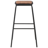 NNEVL Bar Stools 2 pcs Black Solid Pinewood and Steel