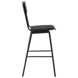 NNEVL Bar Chairs 2 pcs Black Solid Plywood Steel