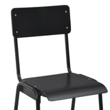 NNEVL Bar Chairs 2 pcs Black Solid Plywood Steel