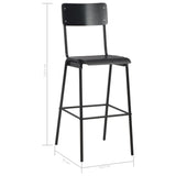 NNEVL Bar Chairs 2 pcs Black Solid Plywood Steel