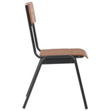 NNEVL Dining Chairs 2 pcs Brown Solid Plywood Steel