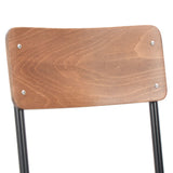 NNEVL Dining Chairs 2 pcs Brown Solid Plywood Steel