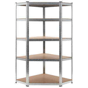 NNEVL Storage Shelf Silver 90x90x180 cm Steel and MDF
