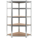 NNEVL Storage Shelf Silver 90x90x180 cm Steel and MDF