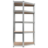 NNEVL Storage Shelf Silver 90x90x180 cm Steel and MDF
