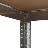 NNEVL Storage Shelf Silver 90x90x180 cm Steel and MDF