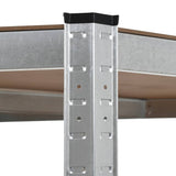 NNEVL Storage Shelf Silver 90x90x180 cm Steel and MDF