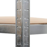 NNEVL Storage Shelf Silver 90x90x180 cm Steel and MDF