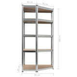 NNEVL Storage Shelf Silver 90x90x180 cm Steel and MDF
