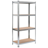 NNEVL Storage Shelves 2 pcs Silver 80x40x160 cm Steel and MDF