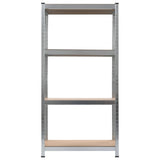 NNEVL Storage Shelves 2 pcs Silver 80x40x160 cm Steel and MDF