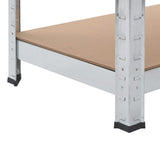 NNEVL Storage Shelves 2 pcs Silver 80x40x160 cm Steel and MDF