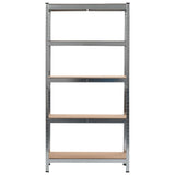 NNEVL Storage Shelves 2 pcs Silver 90x30x180 cm Steel and MDF