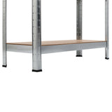 NNEVL Storage Shelves 2 pcs Silver 90x30x180 cm Steel and MDF