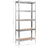 NNEVL Storage Shelves 2 pcs Silver 90x30x180 cm Steel and MDF