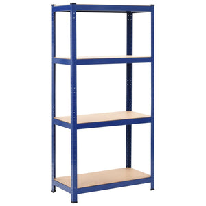 NNEVL Storage Shelf Blue 80x40x160 cm Steel and MDF