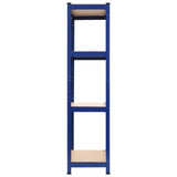 NNEVL Storage Shelf Blue 80x40x160 cm Steel and MDF