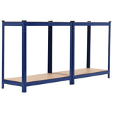 NNEVL Storage Shelves 2 pcs Blue 80x40x160 cm Steel and MDF