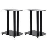 NNEVL Aluminum Speaker Stands 2 pcs Black Safety Glass