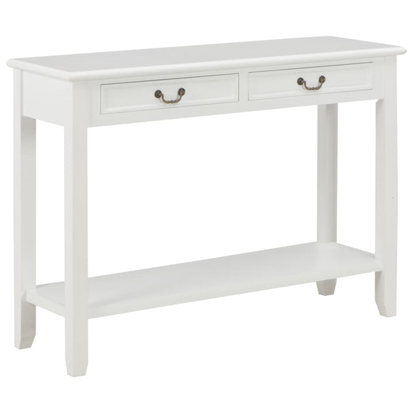 NNEVL Console Table White 110x35x80 cm Wood