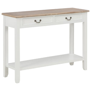 NNEVL Console Table White 110x35x80 cm Wood