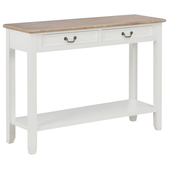 NNEVL Console Table White 110x35x80 cm Wood