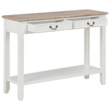 NNEVL Console Table White 110x35x80 cm Wood