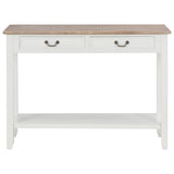NNEVL Console Table White 110x35x80 cm Wood