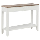 NNEVL Console Table White 110x35x80 cm Wood