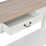 NNEVL Console Table White 110x35x80 cm Wood