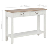NNEVL Console Table White 110x35x80 cm Wood