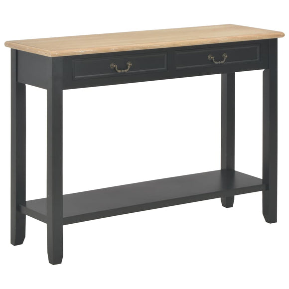 NNEVL Console Table Black 110x35x80 cm Wood