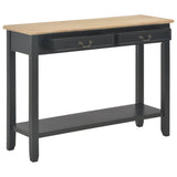 NNEVL Console Table Black 110x35x80 cm Wood