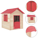 NNEVL Kids Play House Fir wood Red