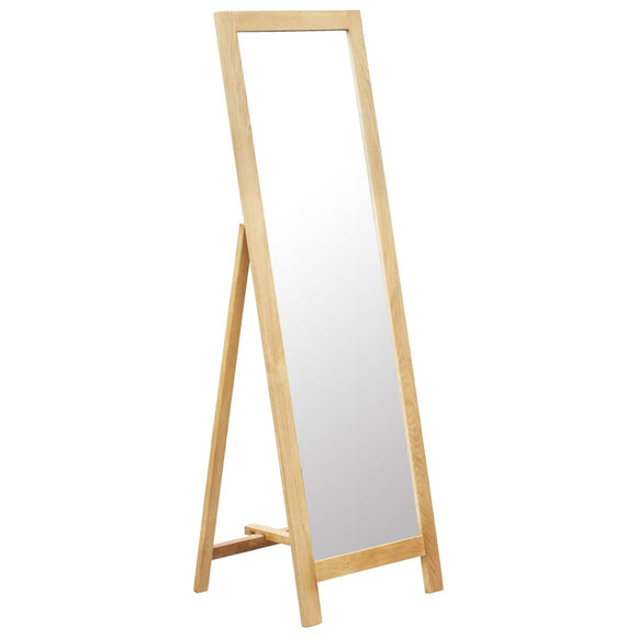 NNEVL Freestanding Mirror 48x46.5x150 cm Solid Oak Wood