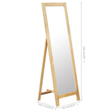 NNEVL Freestanding Mirror 48x46.5x150 cm Solid Oak Wood