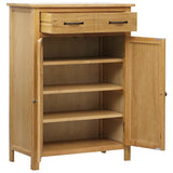 NNEVL Shoe Cabinet 76x37x105 cm Solid Oak Wood