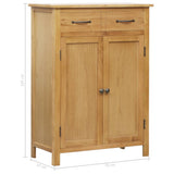 NNEVL Shoe Cabinet 76x37x105 cm Solid Oak Wood