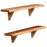 NNEVL Wall Shelves 2 pcs 60x20x16 cm Solid Acacia Wood