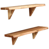 NNEVL Wall Shelves 2 pcs 60x20x16 cm Solid Acacia Wood