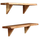 NNEVL Wall Shelves 2 pcs 60x20x16 cm Solid Acacia Wood