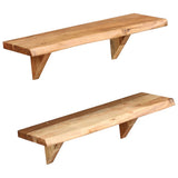 NNEVL Wall Shelves 2 pcs 60x20x16 cm Solid Acacia Wood