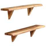 NNEVL Wall Shelves 2 pcs 60x20x16 cm Solid Acacia Wood
