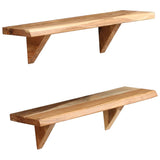 NNEVL Wall Shelves 2 pcs 60x20x16 cm Solid Acacia Wood