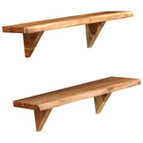 NNEVL Wall Shelves 2 pcs 60x20x16 cm Solid Acacia Wood