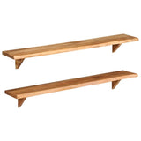 NNEVL Wall Shelves 2 pcs 120x20x16 cm Solid Acacia Wood